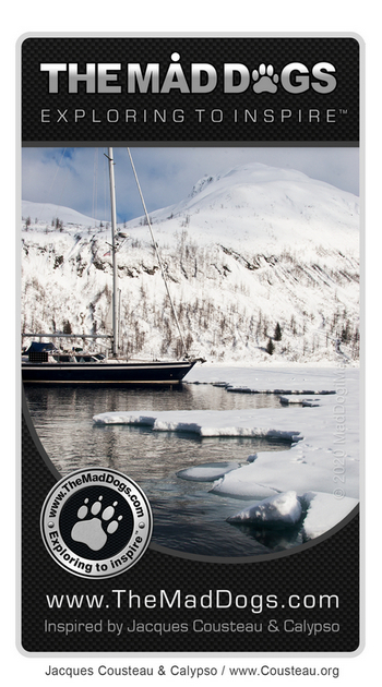 Anchored on ice shelve - Our exploring is inspired by Jacques Cousteau & Calypso