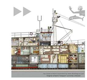 Research vessel Calypso from Jacques Cousteau